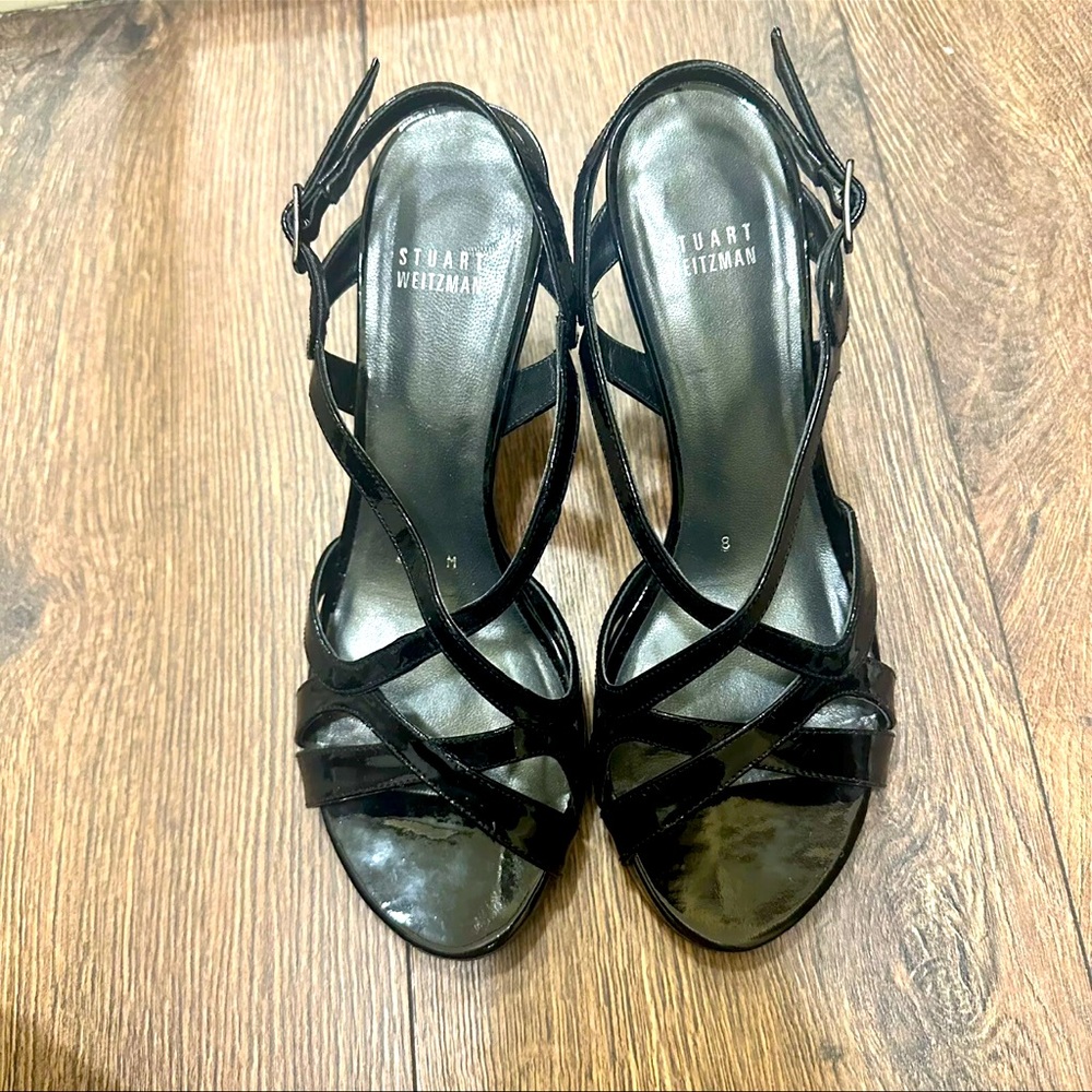 Stuart Weitzman Women’s Size 8 Medium Sandals Patent Leather Straps With Heel